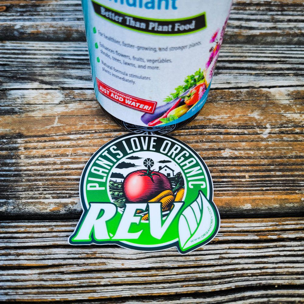 Classic Organic REV Sticker Set – Organic REV Logo and "My Plants Are High On REV" Design